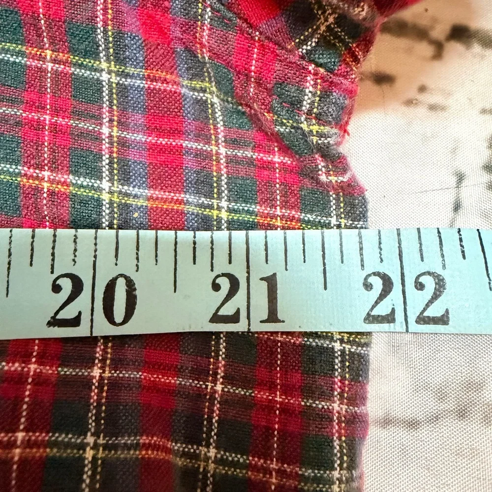 Vintage Bobbie Brooks Christmas‎ Flannel Shirt • Snowmen Embroidery • Plaid •